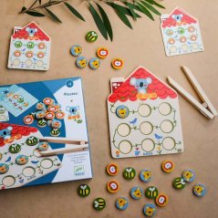 Pinstou - Dřevěná edukativní hra počítání s pinzetou