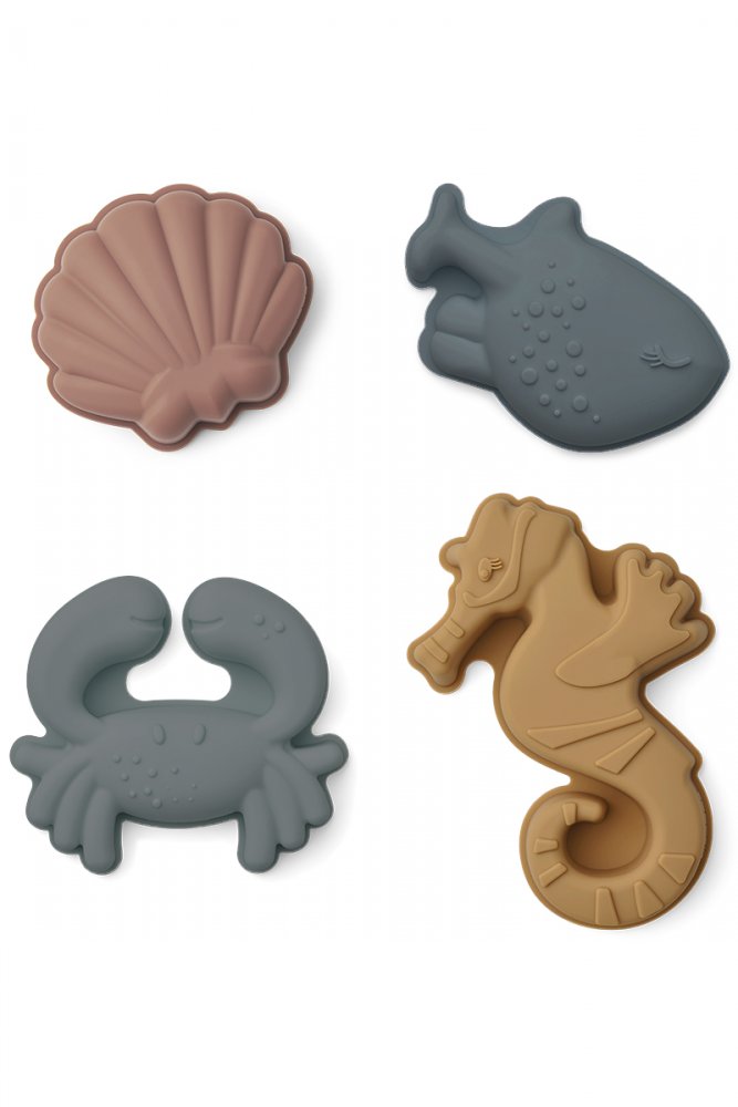 LIEWOOD Silikonové formičky do písku Gill Sea creature/sandy