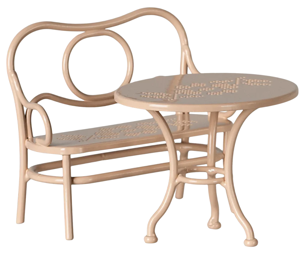 Café set pre myšky - Bledoružová