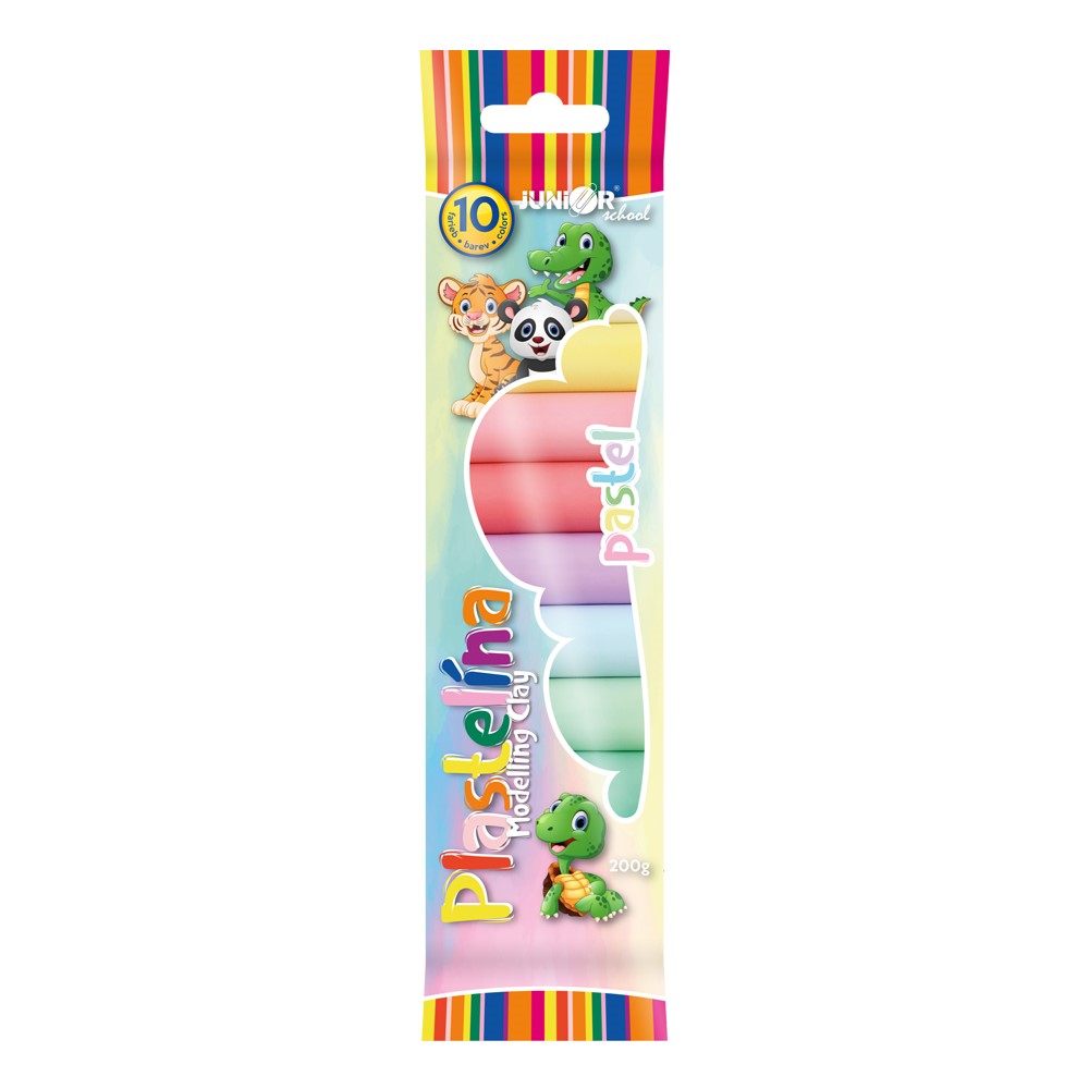 Plastelína 10 odtieňov, 200g Pastel