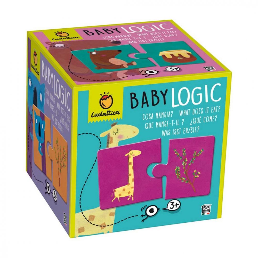 Ludattica Duo puzzle Baby logic- Co jedí zvířátka?