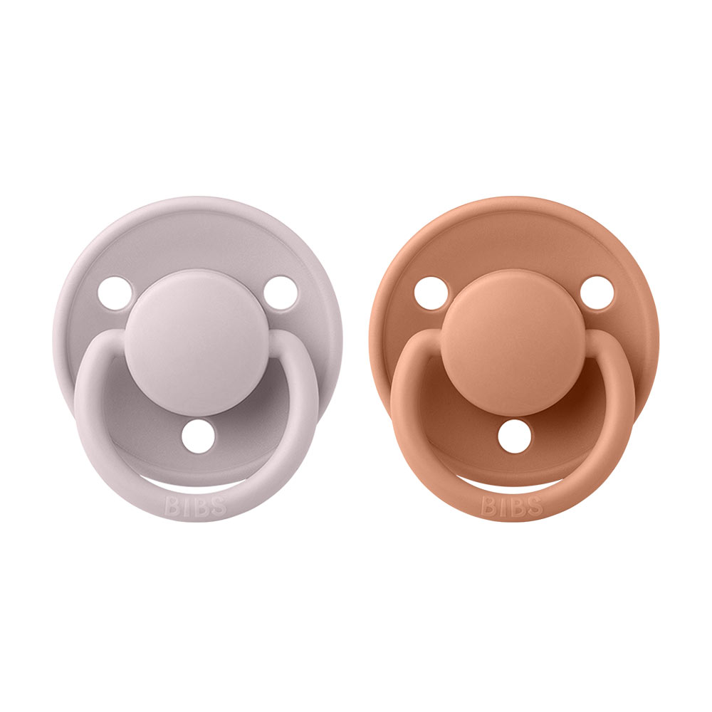 BIBS De Lux cumlíky z prírodného kaučuku 2ks - veľkosť 2 rôzne druhy pink-plum/peach