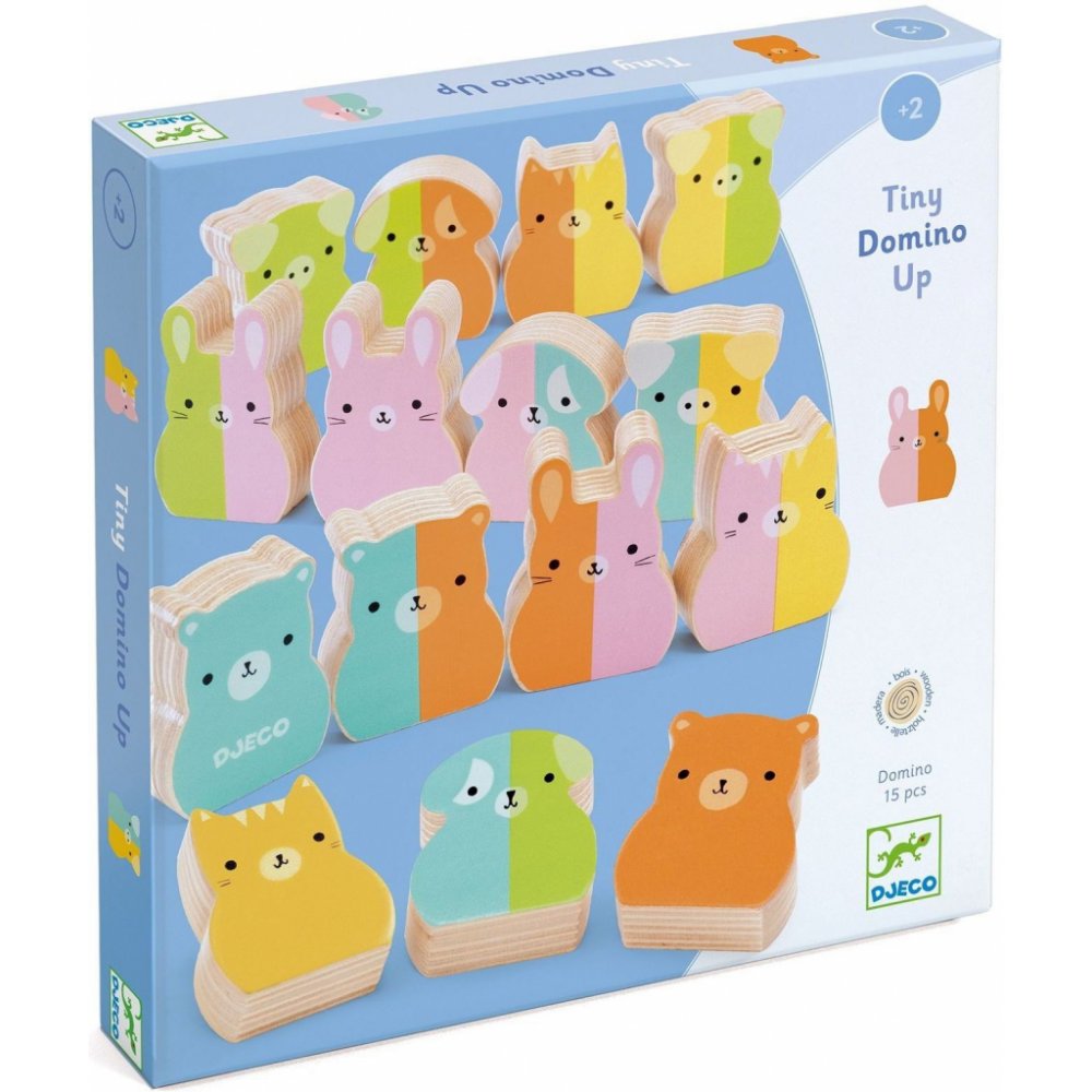DJECO Tiny-up Domino - dřevěná edukativní hračka