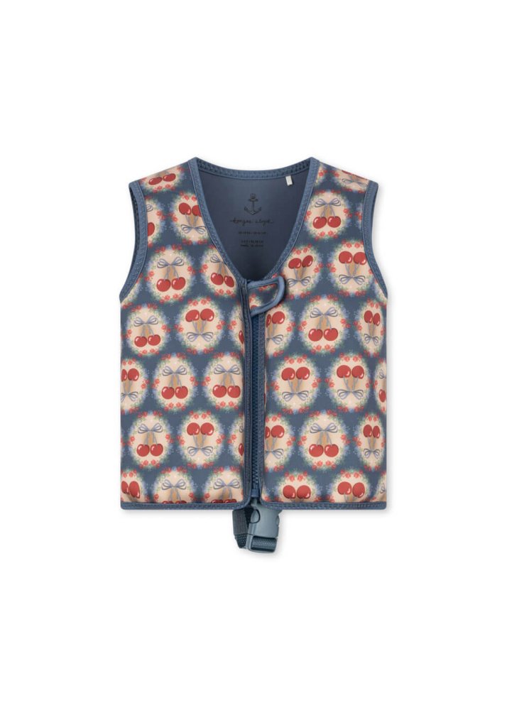 Konges Sløjd Neoprénová plávacia vesta Cherry bow blue 1-2 roky